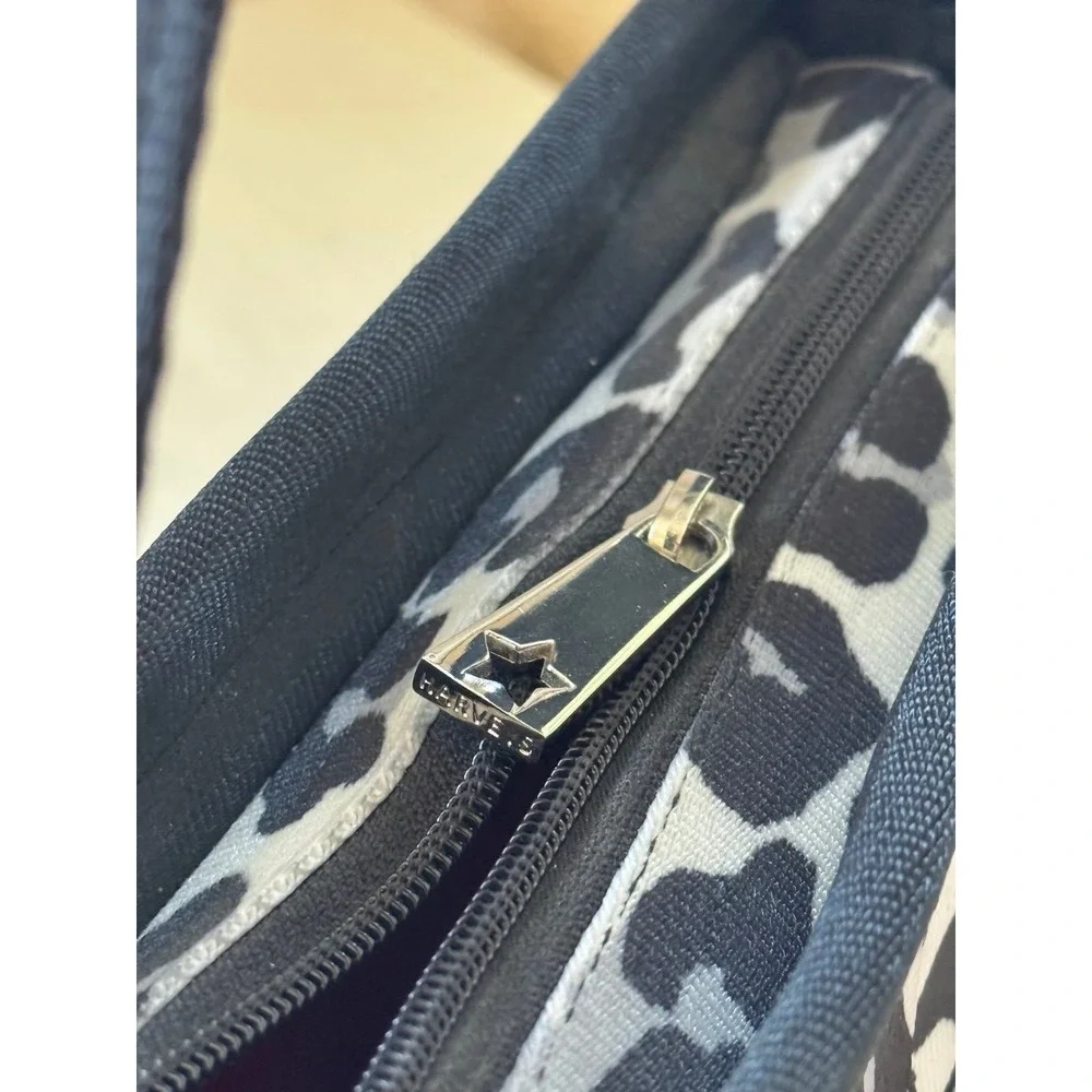 Harveys Seatbelt Bag Leopard Print Woven Shoulder Bag Gray Black Small Baguette